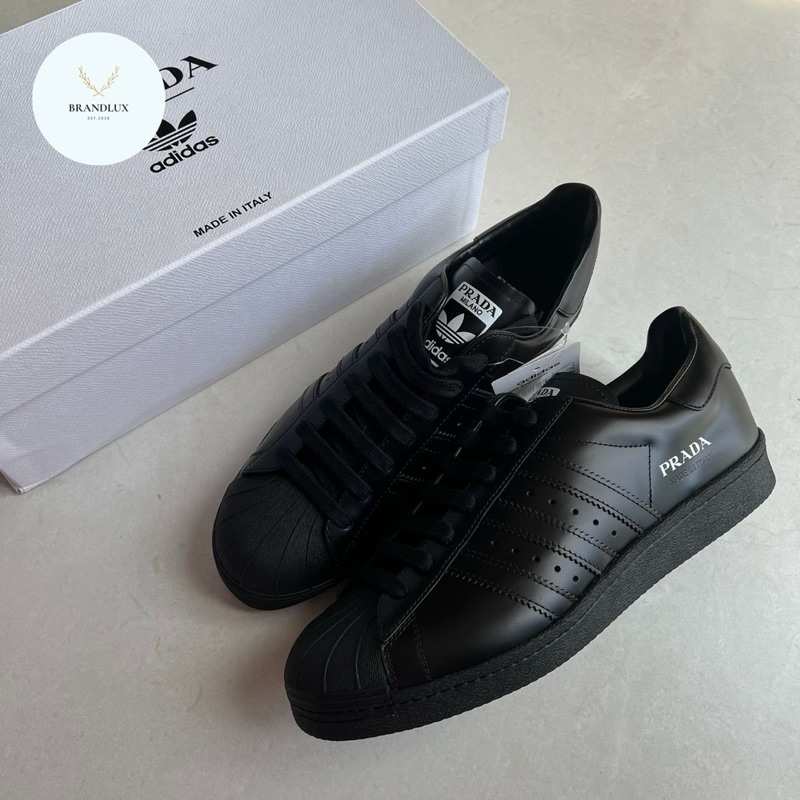 Prada x Adidas superstars sneakers in black