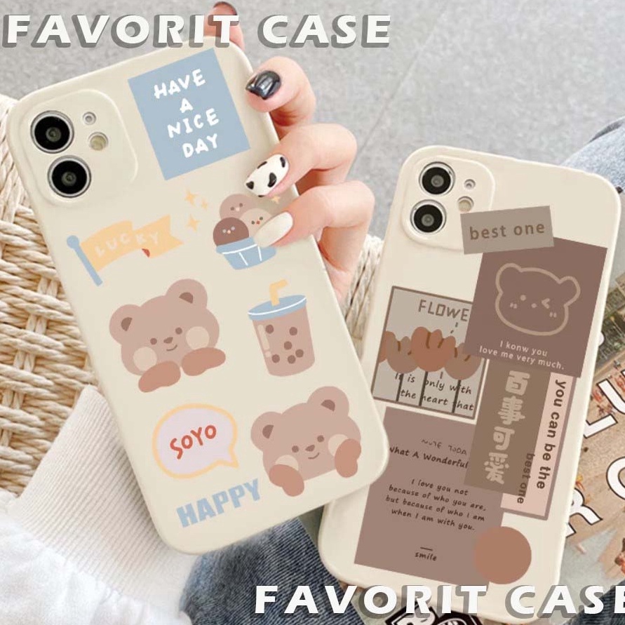 Penawaran Terbaru  Soft Case Oppo F1s F5 F7 F9 F11 F15 F17 F19 PRO Motif Bear Lucu Beruang Silikon C