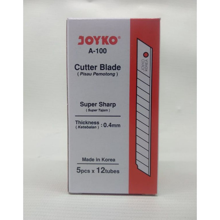 

[KODE INVUD] Isi Cutter / Refill Pisau Cutter Joyko A - 100 / (1pak)