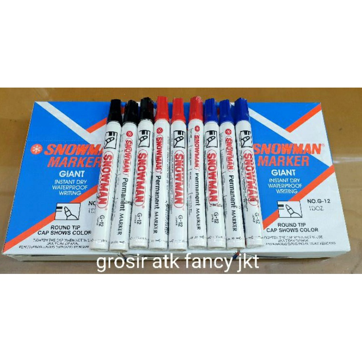 

Murah G 12 Spidol Permanent Marker G12 Snowman G-12