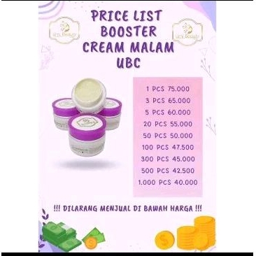 Cream booster malam UBC
