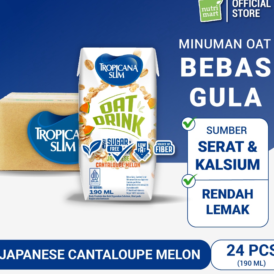 

Kirim Langsung 1 Karton - Tropicana Slim Oat Drink Japanese Cantaloupe Melon 190 ml (RTD) - Minuman Oat Vegan Plant Based Bebas Gula Produk Keren