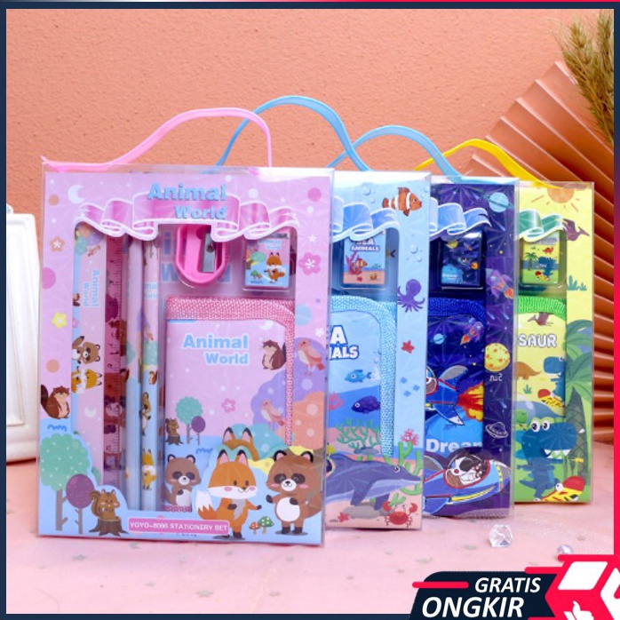 

[KODE PRODUK WC7JF9645] Gratis Ongkir - S5926 Stationery Set / Alat Tulis Set 6 in 1 Hadiah Souvenir / Paket Alat Tulis + Dompet Anak / Alat Tulis Set Karakter