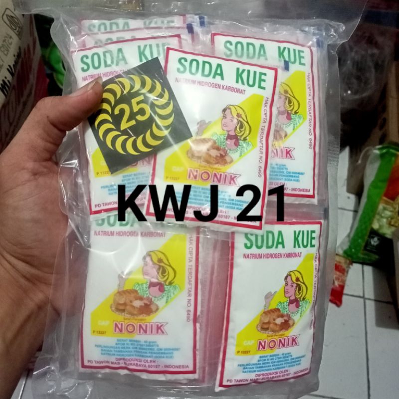 

1 bal soda kue nonik 40 gr (isi 25)