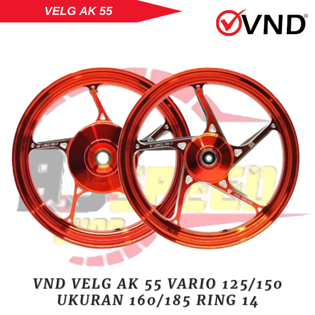 VND Velg AK 55 Vario 125 / Vario 150 Model Enkei Racing 160x14 & 185x14 -  Original 100%