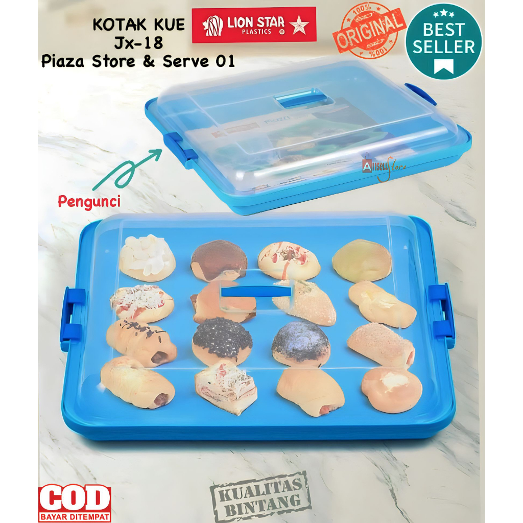 ( BISA COD ) PROMO Lion Star Kotak Kue Tampah Persegi / Lion Star JX-18 Piaza Store & Serve 01 / Tem