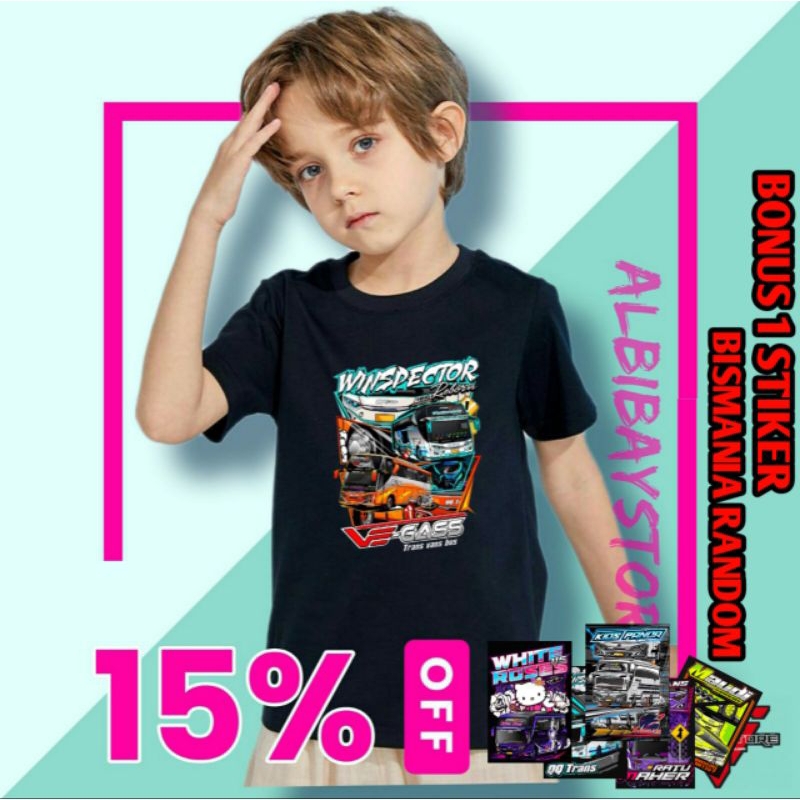 Kaos Anak BISMANIA WINSPECTOR BONUS STIKER