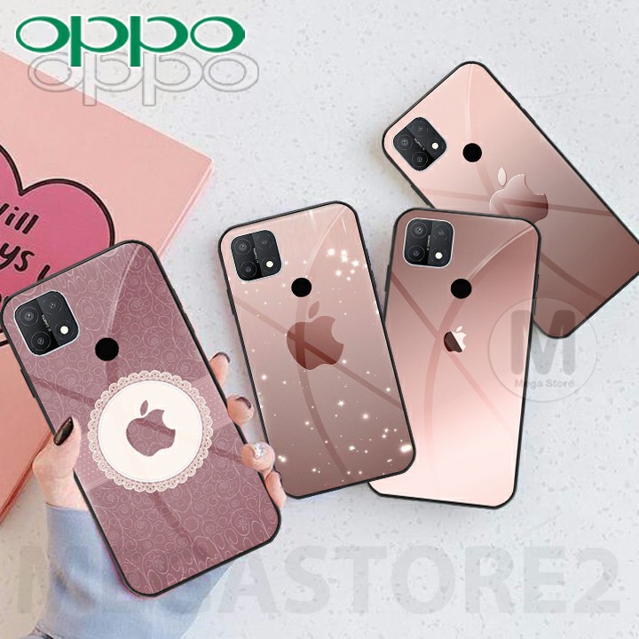 Softcase Glass Kaca Oppo A15 A15s Terbaru Motif Logo Iphone [MG78]