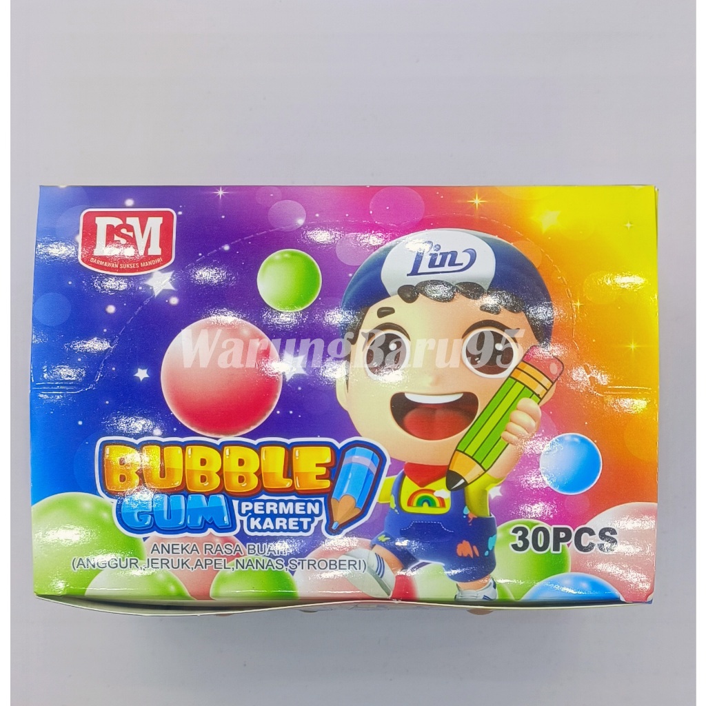 

DsM Bubble Gum Permen Karet Pensil Box isi 30