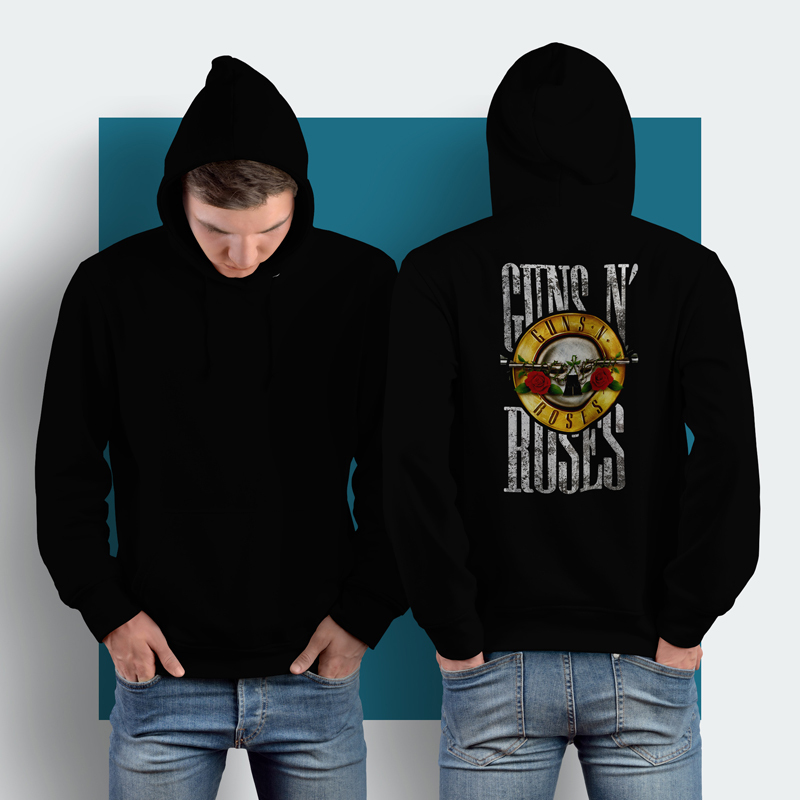 Jaket Hoodie Guns N Roses Hoodie Jumper Pullover & Zipper (Ritsleting) Bahan Cotton Fleece | GNR BAN