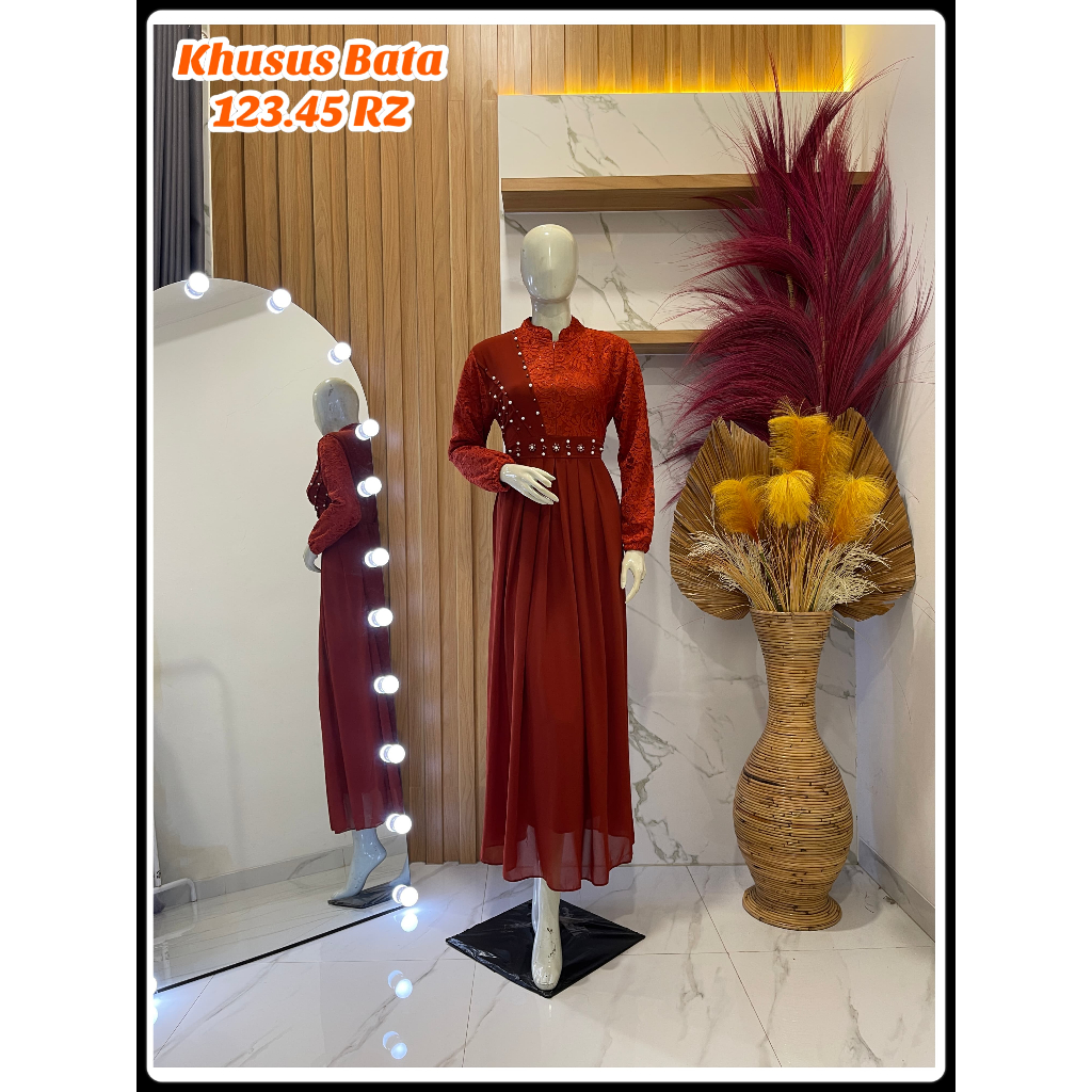 gamis terbaru 2024 lebaran wanita import Gamis model Brukat mewah