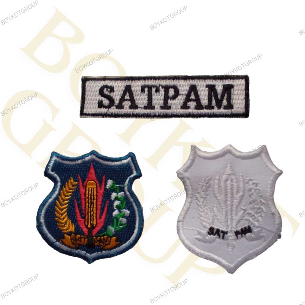 logo bordir satpam atribut bordir satpam logo kewenangan satpam / bordir securty bijian
