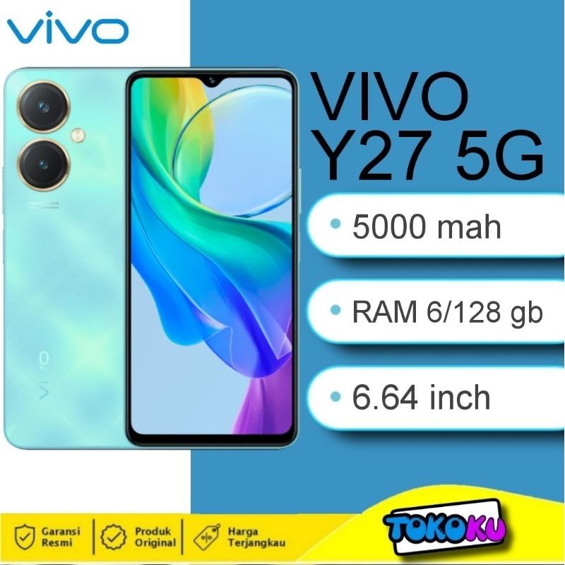 VIVO Y27 5G - 4G RAM 6/128 GB - GARANSI RESMI INDONESIA