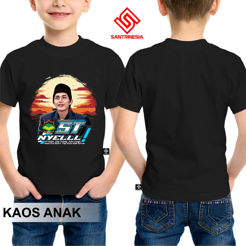 Santrinesia Kaos Anak Dekengan Pusat Viral Kaos Anak Sabilu Taubah Gus Iqdam ST Nyell