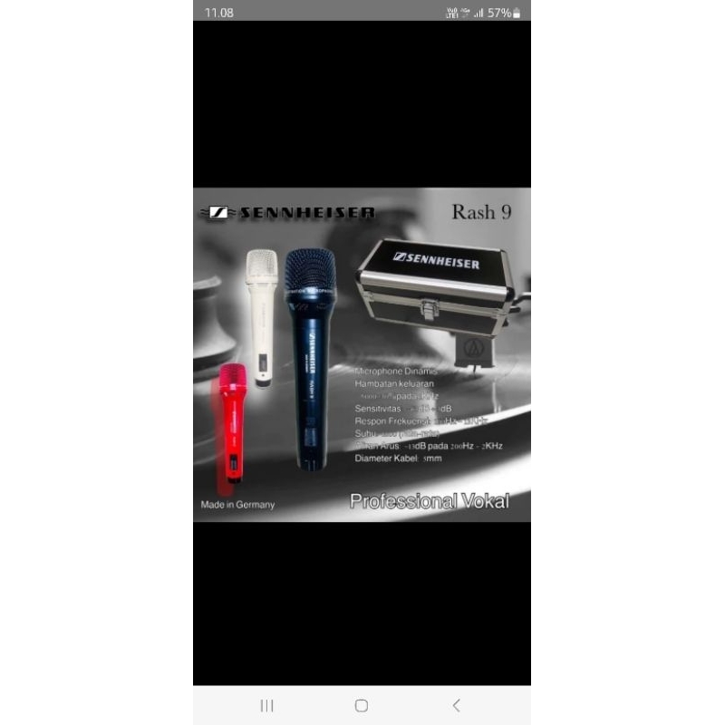 Mic Kabel SENNHEISER VOKAL MIC KABEL RASH 9 MICROPHONE SENNHEISER VOKAL RASH 9 ORIGINAL
