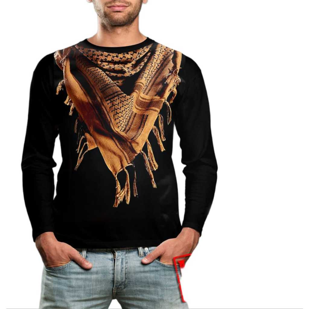 Shalch trendy Kaos distro pria Sorban merah lengan panjang