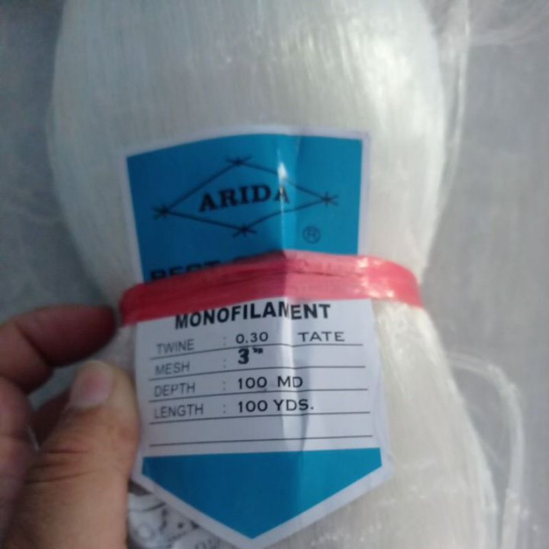 JARING IKAN ARIDA SENAR 0.30 3 INCHI 100MD/100YDS TATE MATA MALANG JARING ARIDA