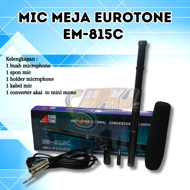 MICROPHONE CONDENSOR EUROTONE EM-815C mic mikrofon kondensor euro tone EM815C