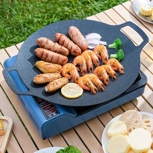 PAKET HEMAT BBQ WAJAN DATAR GRILL PAN KUALI DAN KOMPOR PORTABLE
