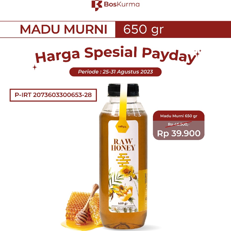 

[KODE 860QS] Madu Murni Safiya 650 Gram Herbal Madu Murni Asli Premium