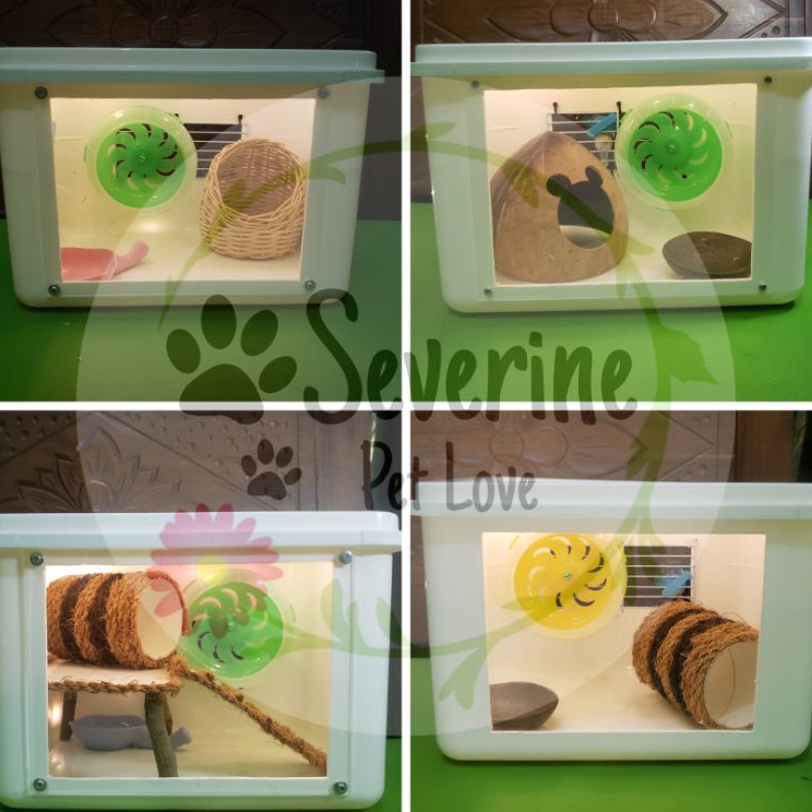 [KODE PKCU0] Kandang Hamster | Box Modif akrilik MICA Clear| Paket kandang hamster Lengkap | Box Es krim Kandang Hamster | box reptil
