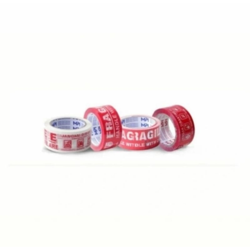 

Lakban fragile unboxing MPI 45 mm × 100 yard × 50 mikron 1 dus isi 72 roll