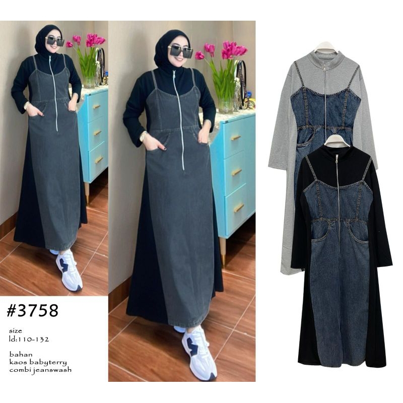 gamis kombinasi levis