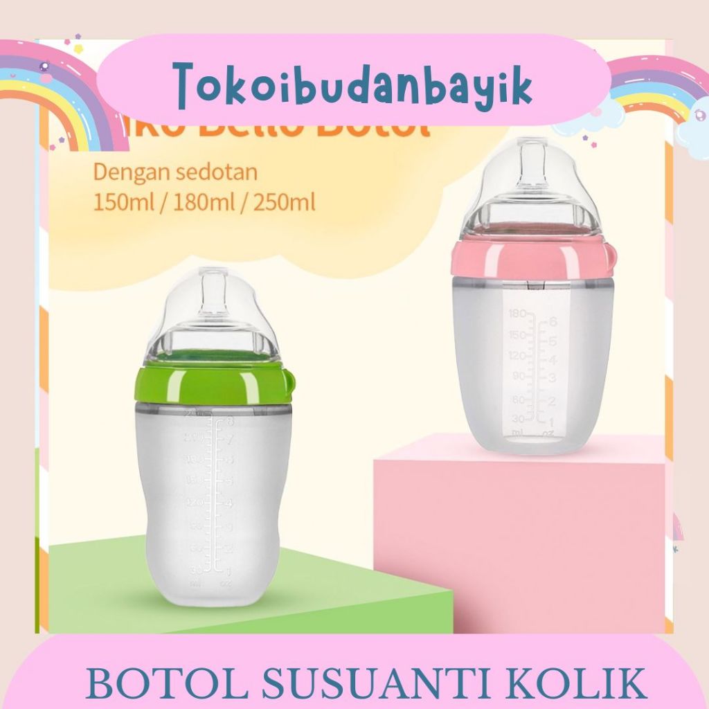 PIKO BELLO botol susu anti kolik dengan sedotan botol bayi anti kolik BPA free