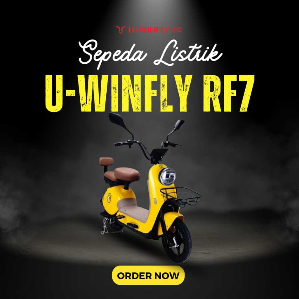 Uwinfly Sepeda Listrik RF7 Warna Kuning Bergaransi / Terlaris