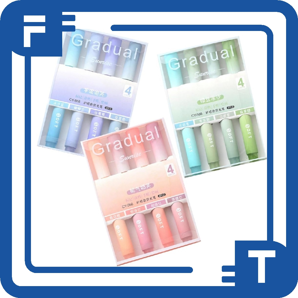

FT 1 SET ISI 4 HIGHLIGHTER WARNA PASTEL TERANG / 1 SET STABILO S107