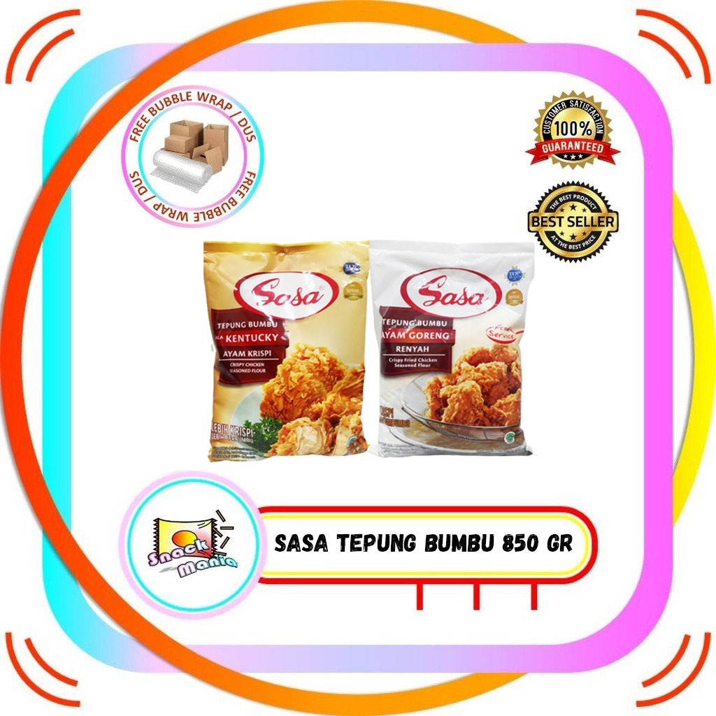 

SASA Tepung Bumbu Ayam Goreng Renyah 900 g Kentucky Ayam Krispi 850