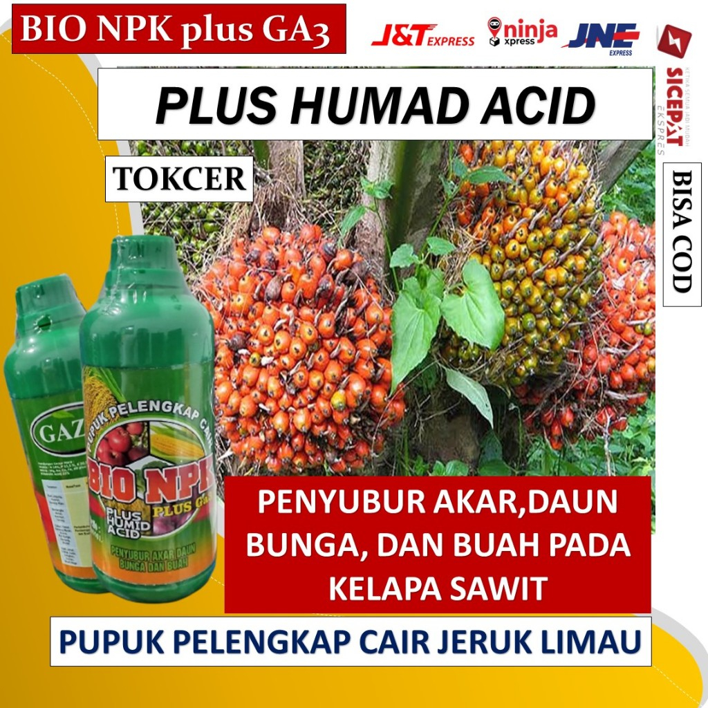 PUPUK PELENGKAP CAIR BIO NPK Plus Ga3 Plus HUMIT ACID GAZA5 Netto : 500ML  PENYUBUR AKAR DAUN BUNGA 