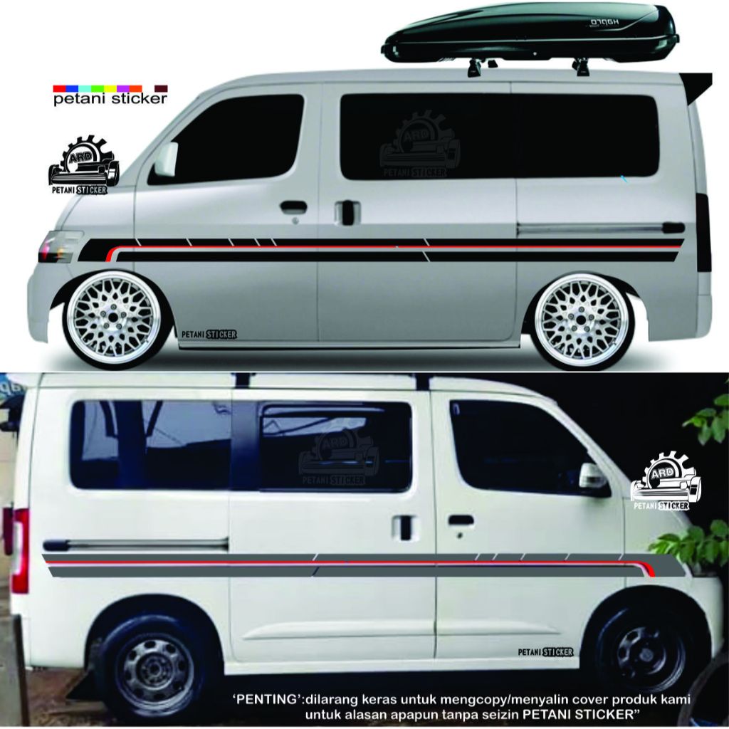 stiker sticker mobil grandmax luxio list samping panjang cutting stiker
