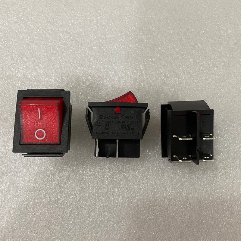 Saklar Rocker switch 4 pin BESAR LAMPU SOKEN 16A saklar 4 kaki SOKEN