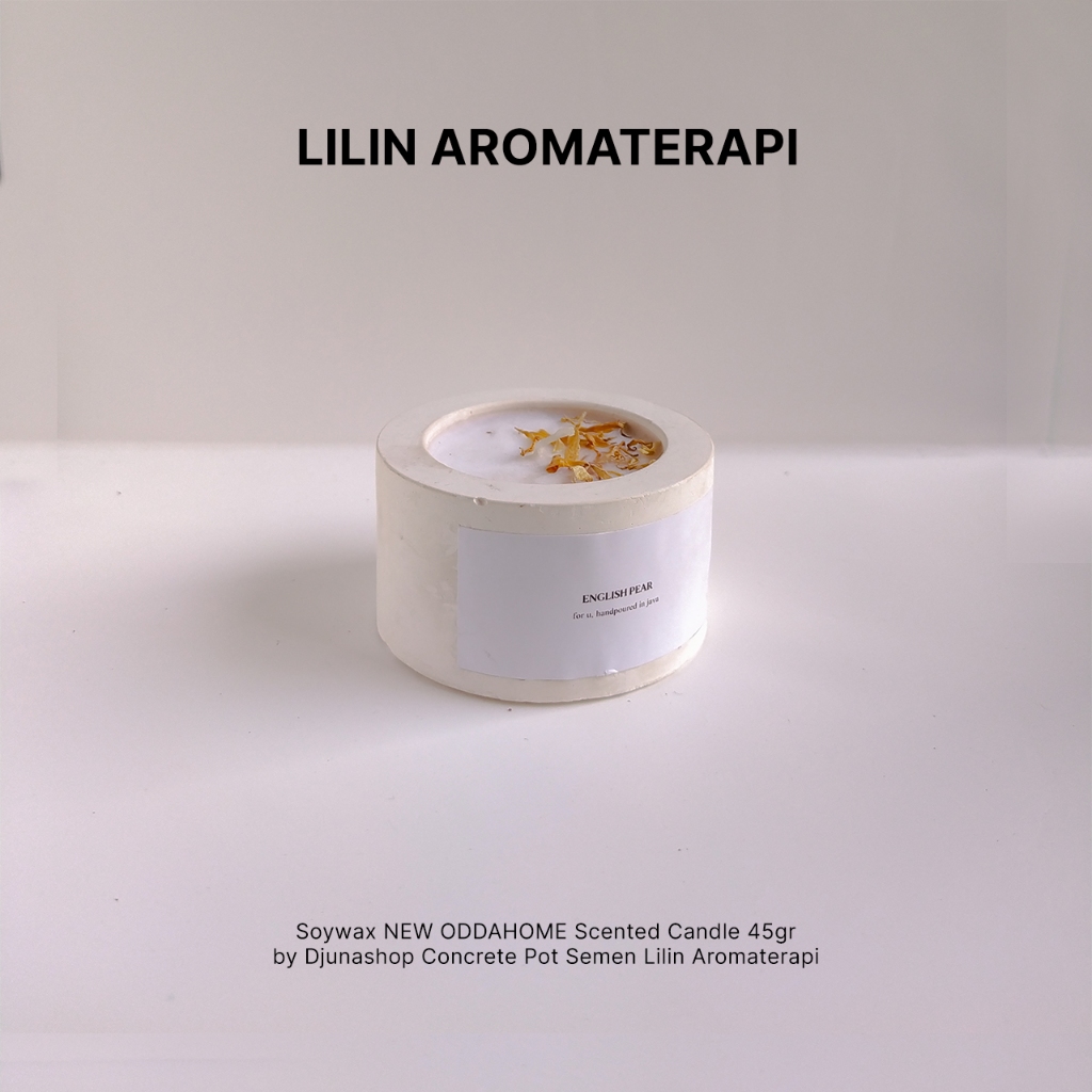 Lilin Aromaterapi Palm Wax Scented Candle Aromatheraphy Concrete Pot Semen Lilin Aromaterapi Palmwax