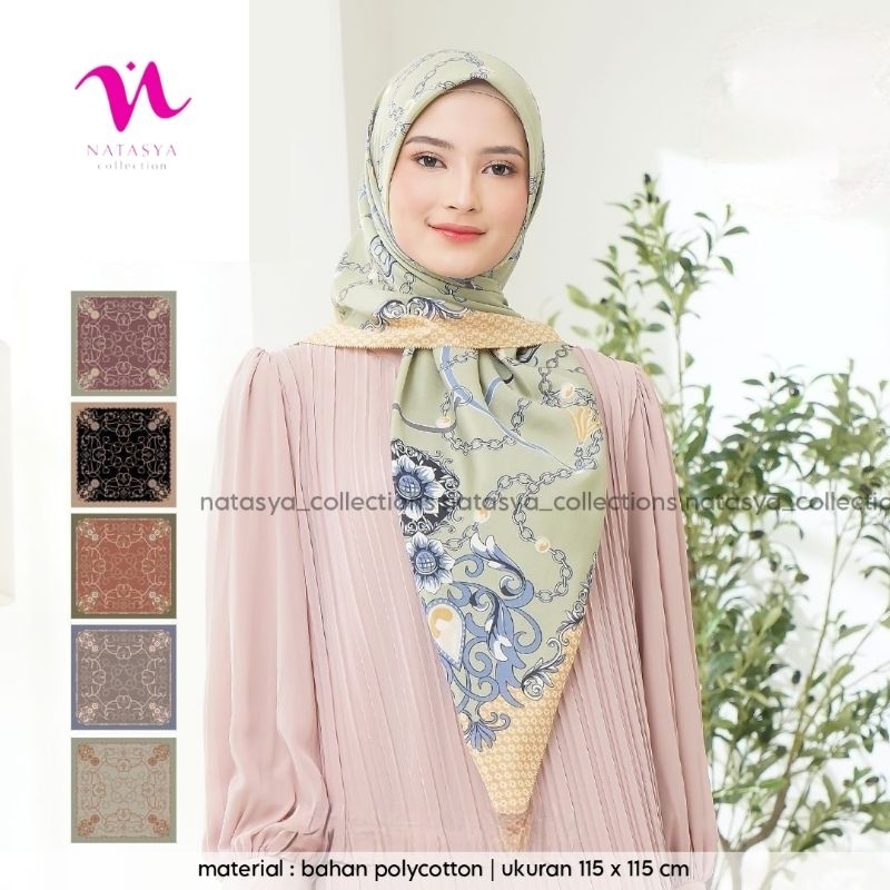 Hijab segi4 katun motif standart