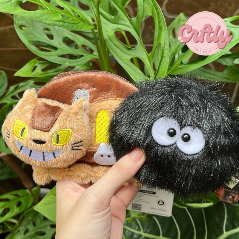 ORIGINAL GHIBLI - Totoro Catbus , Spirited Away Susuwatari Sun Arrow Dompet coin purse  black soots
