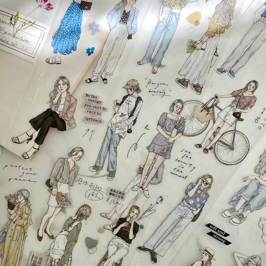 

Pion Woman Soft PET Tape Sticker // Dimino