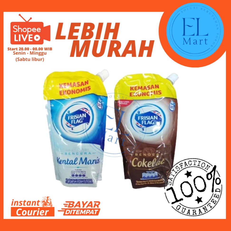 

Re4dy FRISIAN FLAG SUSU 545 GR / SUSU KENTAL MANIS / POUCH Special Promo