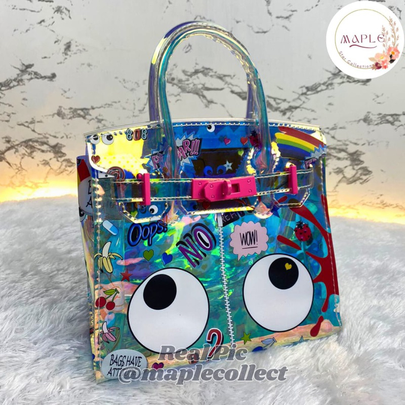 Best Seller Tas Lucu Tas Unik Tas Tote HoloGram Mata Import Premium Handbag Selempang Best Quality