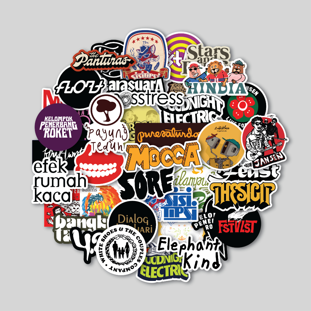 

STICKER PACK BAND INDIE | STICKER TUMBLER | STIKER LAPTOP KOPER HELM