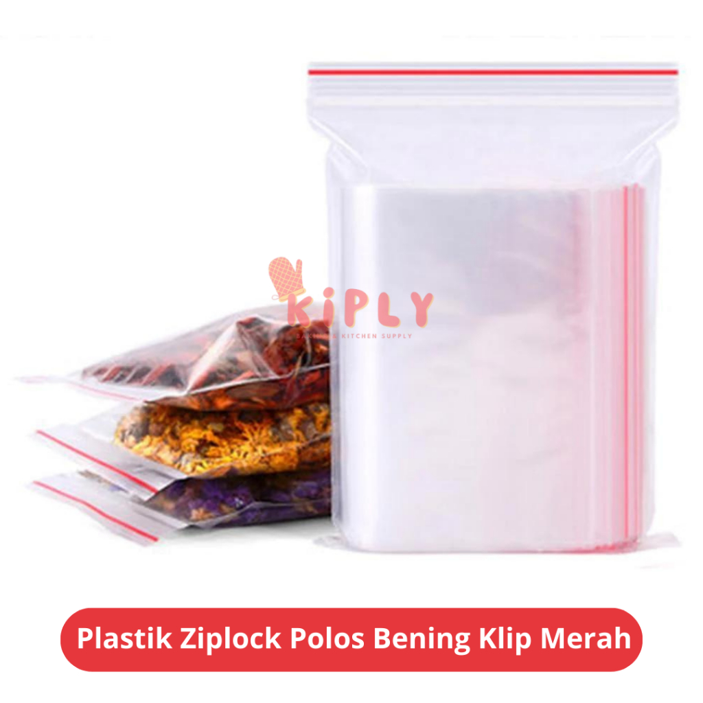 (100 PCS) UKuran Besar Plastik Ziplock Klip Merah/ Plastik Obat,/Plastik Zipper Lock