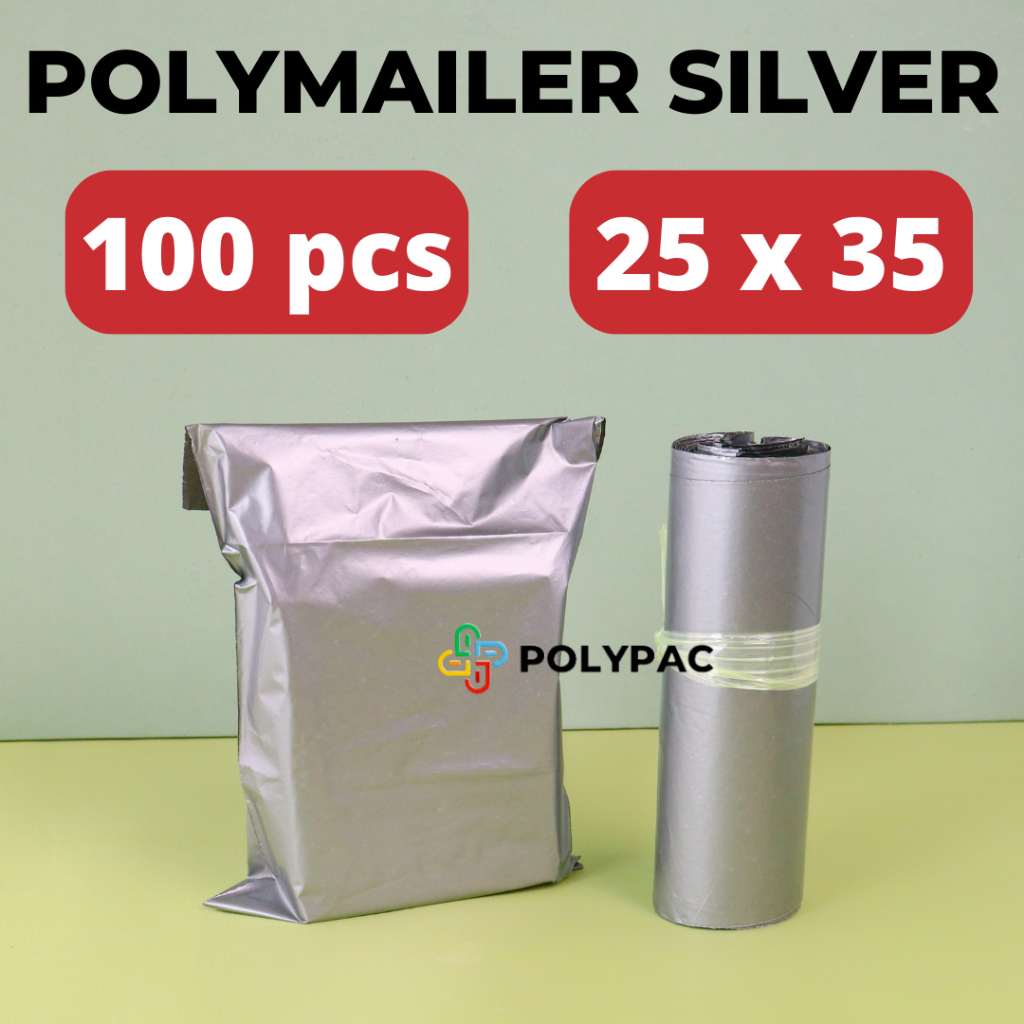 Plastik Polymailer SILVER [25x35] isi 100 - Bungkus Plastik Packing Online