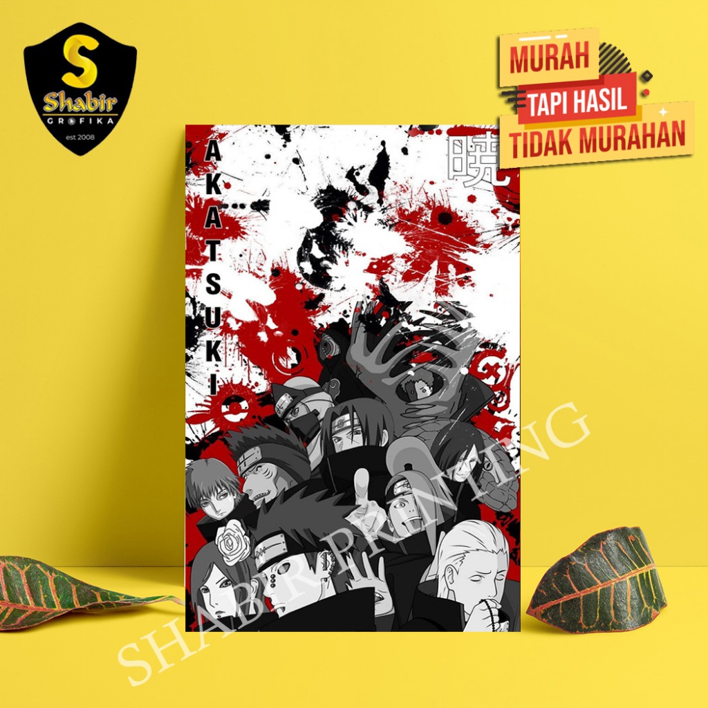COD POSTER DINDING AKATSUKI, NARUTO (BEBAS REQUEST FOTO)