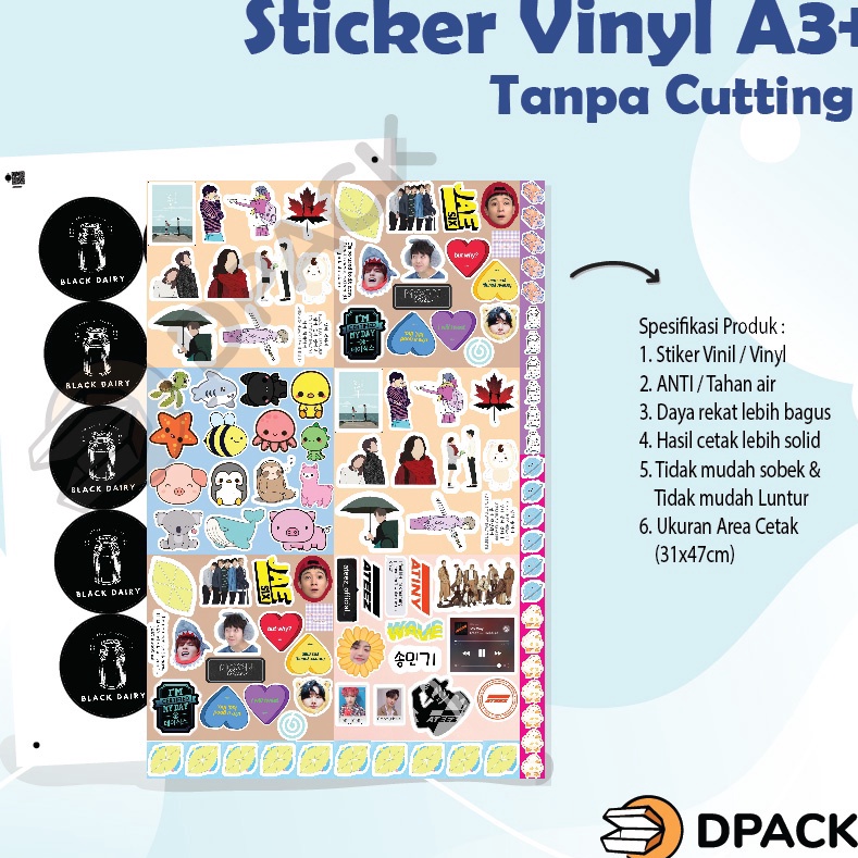 

Jual Cetak Stiker VINYL A3+ | Stiker Label kemasan (only print) ➦➮✶✺