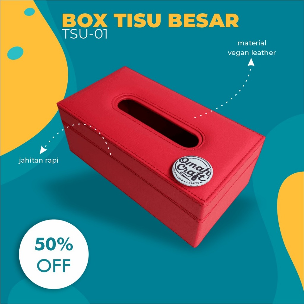 Tissue Box Leather / Kotak Tisu Tempat Penyimpanan Tissue Kantor Mobil Hotel Restoran DIY