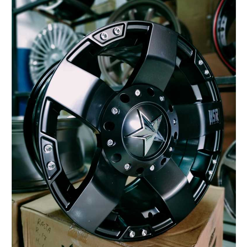 VELG R16 XD ROCKSTAR HSR RASTA RING 16 LUBANG 6 BLACK MATT