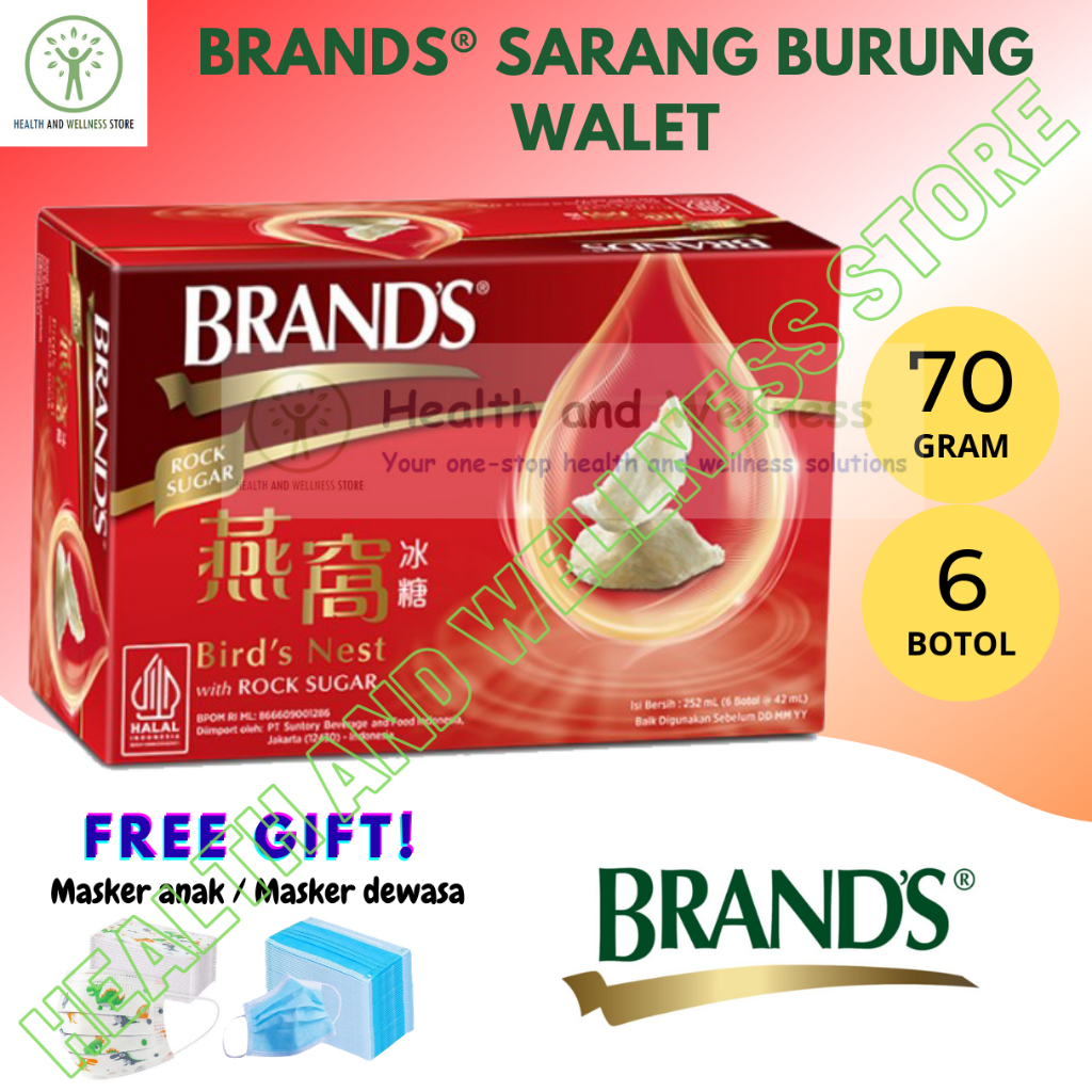 

BRANDS BIRD NEST 70 GRAM 6 BOTOL WITH ROCK SUGAR SARANG BURUNG WALET