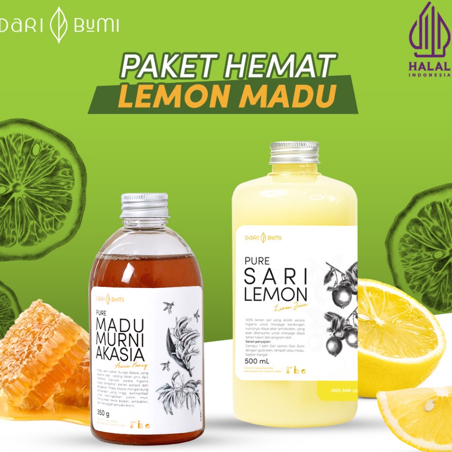 

Serba Murah Dari Bumi Paket Diet Sehat Alami Sari Lemon 500 Ml dan Madu Akasia 350 Gr