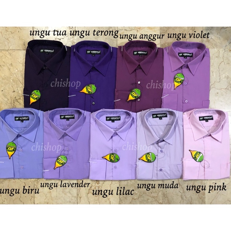 Terbaru KEMEJA PRIA GREENFALO-KEMEJA POLOS LENGAN PANJANG PRIA WARNA UNGU / UNGU MUDA / UNGU LAVENDE